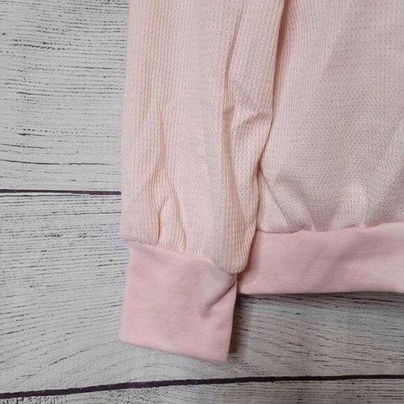 Women's Waffle Knit V Neck Top XS - Picture 3 of 4